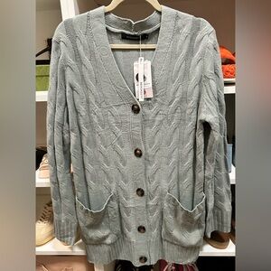 NWT Meerkeety Botton-up Cardigan in icy blue size M